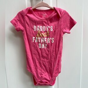Carter’s 18M Pink and White Daddy’s First Fathers Day Girls Onesie